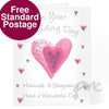 Personalised On Your Wedding Day Pink Heart Card