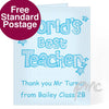 Personalised Blue World's Best Teacher Card