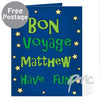 Personalised Bon Voyage Blue Star Card