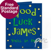 Personalised Good Luck Blue Star Card