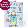 Personalised Bang on the Door Little Guy Age Card