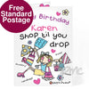 Personalised Bang On The Door Shop Till You Drop Card