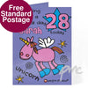 Personalised Bang On The Door Unicorn Age Card