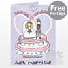 Personalised Bang On The Door Just Married Card
