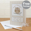 Personalised Woodland Owl Card