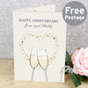 Personalised Gold Champagne Flutes Card