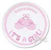 Bootee 8"" Plate Its a Girl