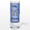 Blue 21st Happy Birthday Shot Glass