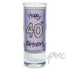 Lilac 40th Happy Birthday Shot Glass