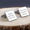 Personalised Any Message Square Cufflinks - 3 lines