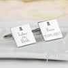 Personalised Decorative Wedding Father of the Bride Square Cufflinks