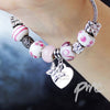 Personalised Butterfly & Heart Charm  - Candy Pink - 18cm