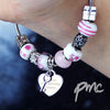 Personalised Key Charm Bracelet - Candy Pink - 21cm