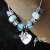 Personalised Butterfly & Heart Charm - Sky Blue - 18cm