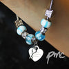 Personalised Key Charm Bracelet - Sky Blue - 21cm