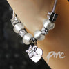Personalised Butterfly & Heart Charm Bracelet - Ice White - 18cm