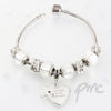 Personalised Cross Charm Bracelet - Ice White - 21cm