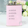 Personalised Hashtag Pink Hip Flask