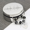 Personalised Big Age Round Trinket Box & Galaxy Heart Charm Bracelet