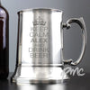 Personalised Keep Calm Stainless Steel Tankard