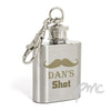 Personalised Moustache 1oz Hip Flask Keyring