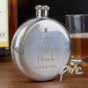 Personalised Decorative Wedding Father of the Bride Round Hip Flask