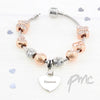 Personalised Rose Gold Charm Bracelet - 21cm