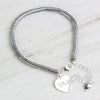Personalised Hematite Initials Heart Bracelet