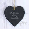 Personalised Script Engraved Slate Heart Decoration