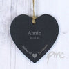 Personalised Mother Of The Groom Slate Heart Decoration