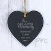 Personalised In Loving Memory Slate Heart