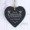 Personalised Christmas Wishes Slate Heart