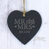 Personalised Mr & Mrs Slate Heart