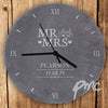 Personalised Mr & Mrs Slate Clock