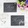 Personalised His and Hers Slate Coaster Set