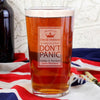 Personalised Dont Panic Pint Glass