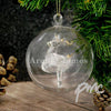 Personalised Name Only Reindeer Glass Bauble
