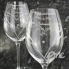 Personalised Hand Cut Little Hearts Diamante Wine Glasses with Swarovski Elements