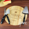 Personalised Cheese Label Cheeseboard with Cheese Knives