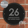 Personalised Black Number & Name House Sign