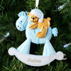 Personalised Blue Rocking Horse Resin Decoration