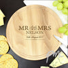 Personalised Mr & Mrs Round Chopping Board