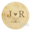 Personalised Monogram Large Chopping Board with Cheese Knives