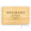 Personalised Mrs & Mrs Large Chopping Board