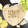 Personalised Mr & Mrs Heart Chopping Board