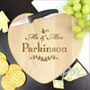 Personalised Mr and Mrs Leaf Heart Chopping Board
