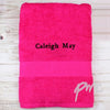 Personalised Bright Pink Bath Towel