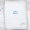 Personalised Blue Stars White Bath Towel