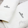 Personalised 'Mr' White Hand and Bath Towel Set