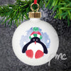 Personalised Red Hat Penguin Bauble